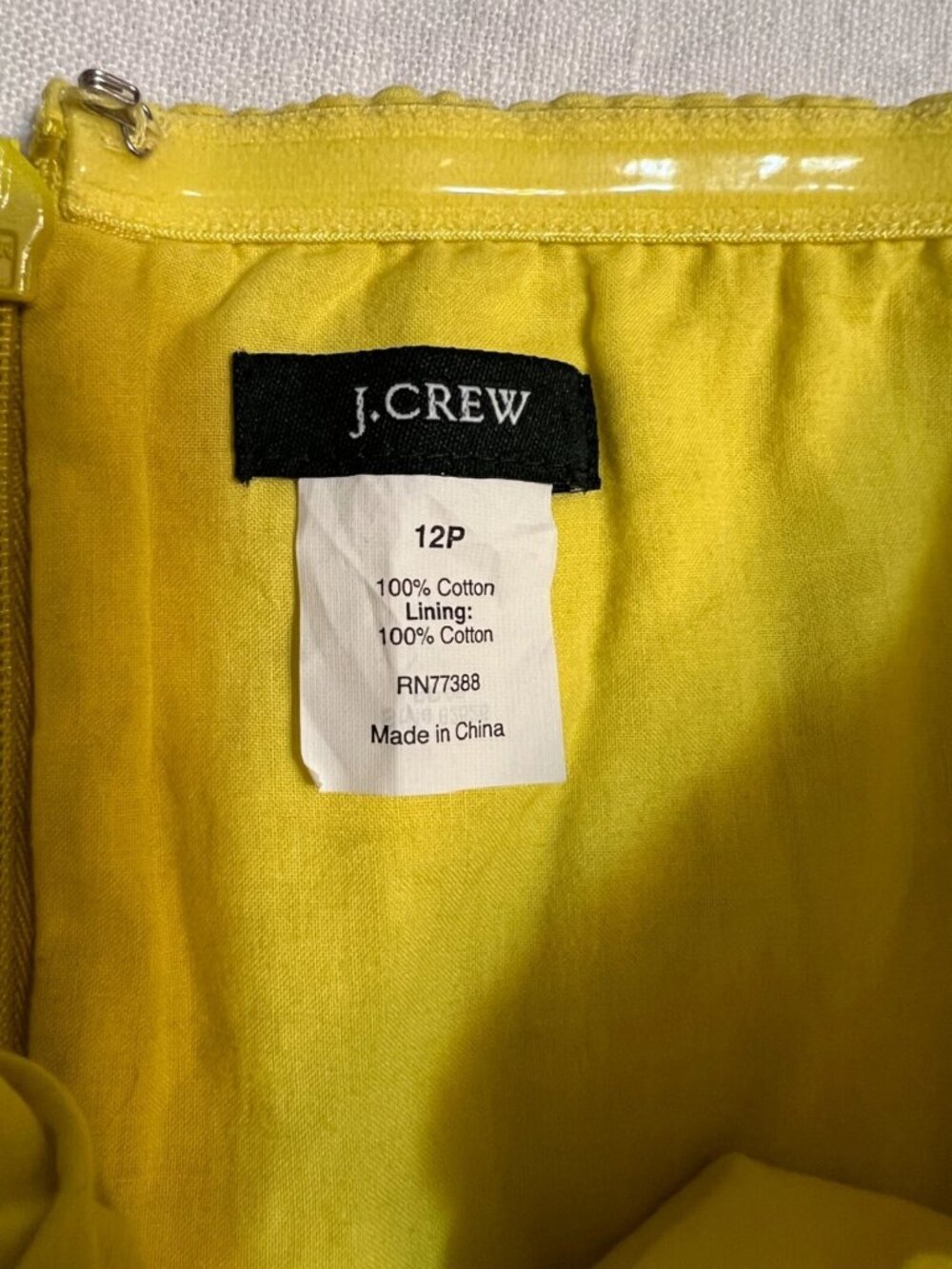 J.Crew Yellow Seersucker Strapless Dress 12P Cotton Summer Sundress Excellent - Picture 4 of 8